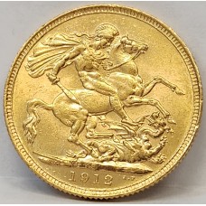 AUSTRALIA 1912 . ONE 1 SOVEREIGN . SYDNEY . GOLD